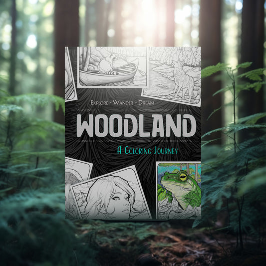WOODLAND: Coloring Book - Animals and Landscape