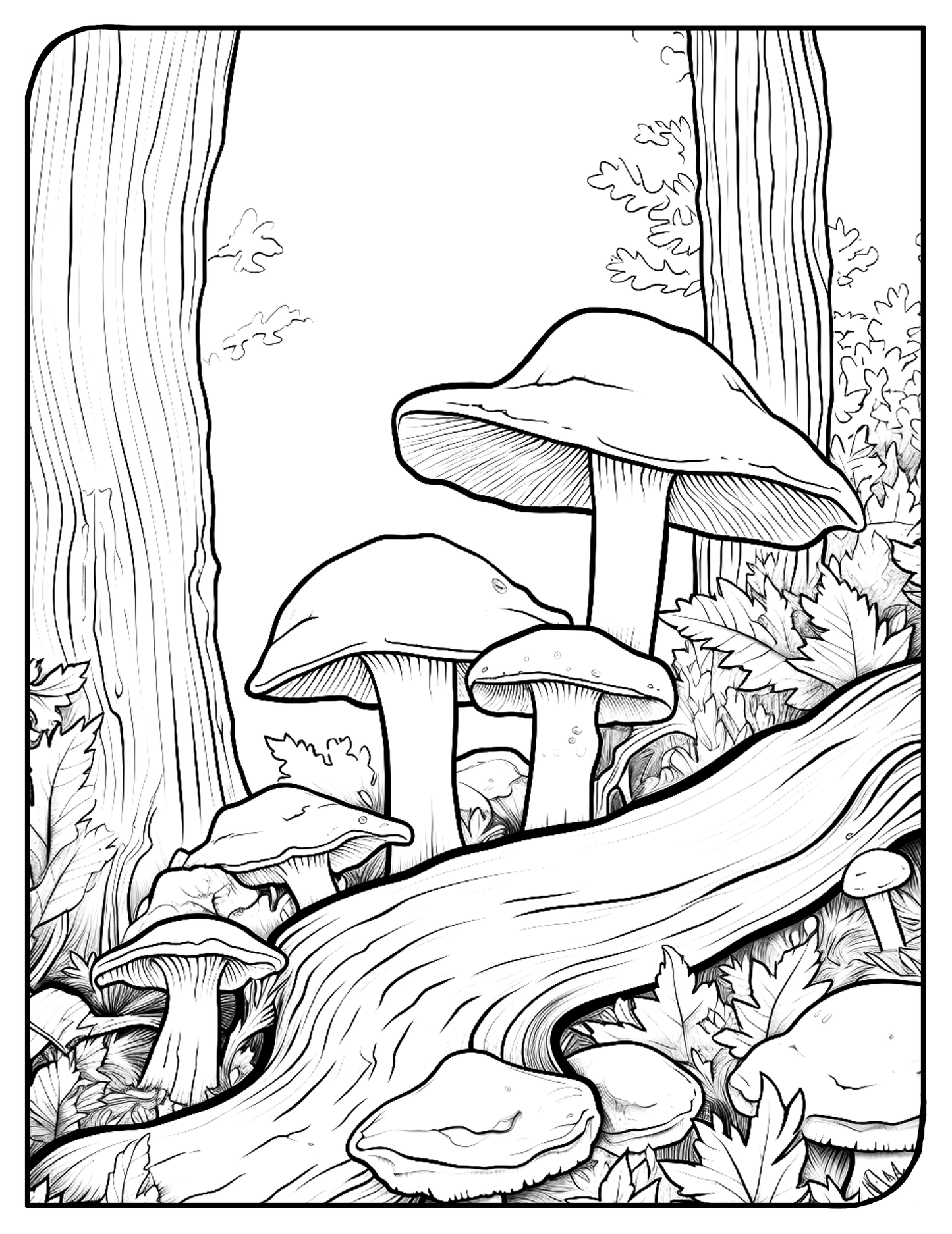 MUSHROOMS: Coloring Book for Adults
